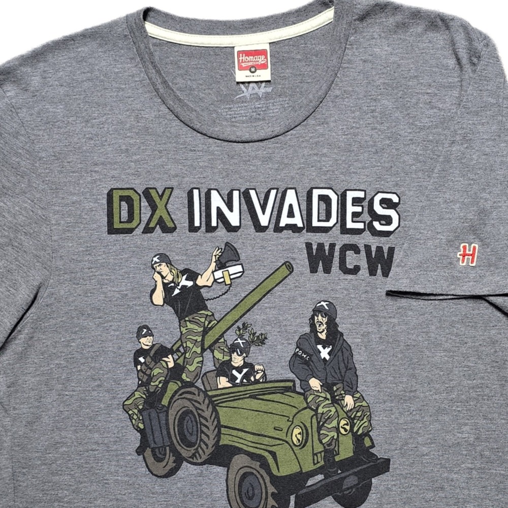 Homage DX Invades WCW Wrestling T-Shirt Mens M Generation X Jeep Single Stitch